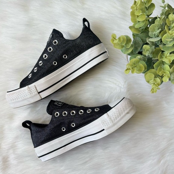 Converse Chuck Taylor All Star Lift Slip Black White Platform Sneakers Size 6.5 - Picture 3 of 11